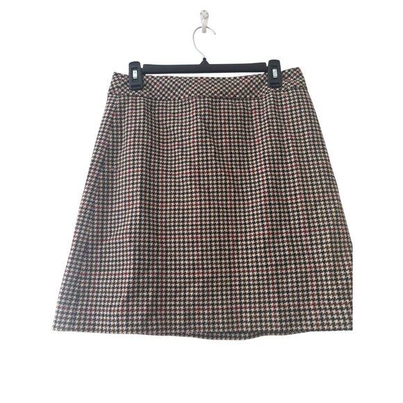 J.Crew Wool Blend Houndstooth Mini Skirt Womens Size 6 - Picture 2 of 9